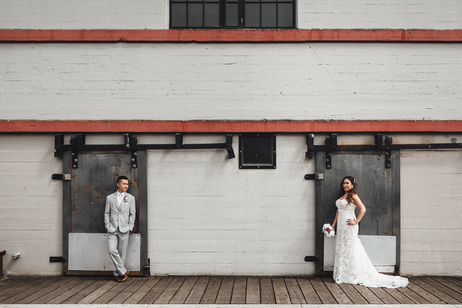 Londsdale pier in north vancouver wedding photography bride and groom