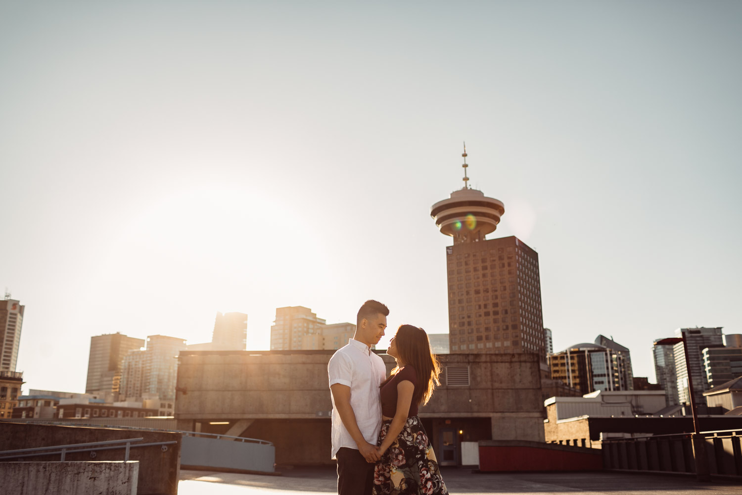 gastown engagement photographer in summer in vancouver bc