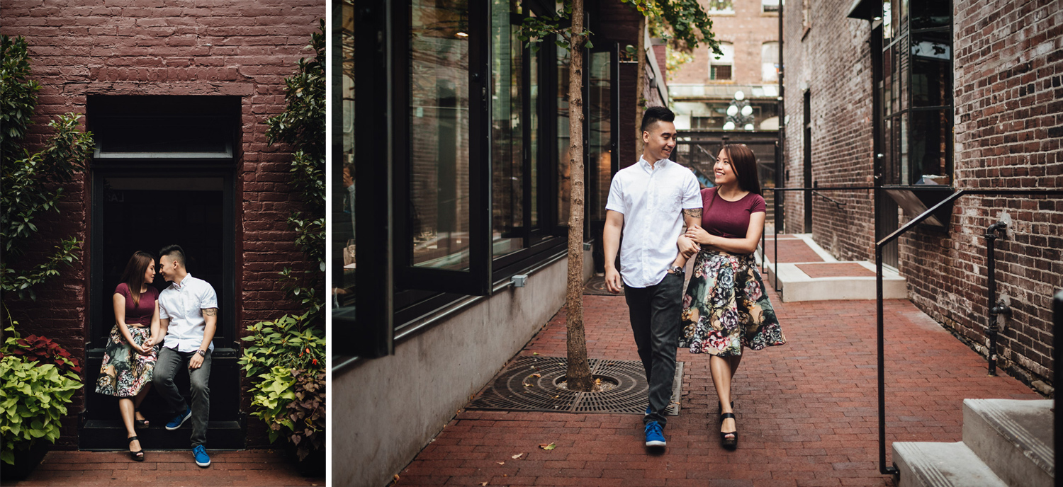 maggie lin and jamie yuen engagement photography in gastown vancouver bc