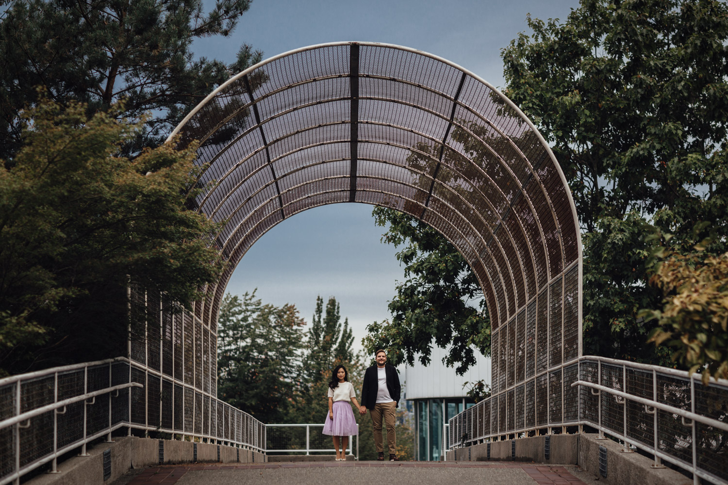 waterfront park bridge in north vancouver for engagement photography