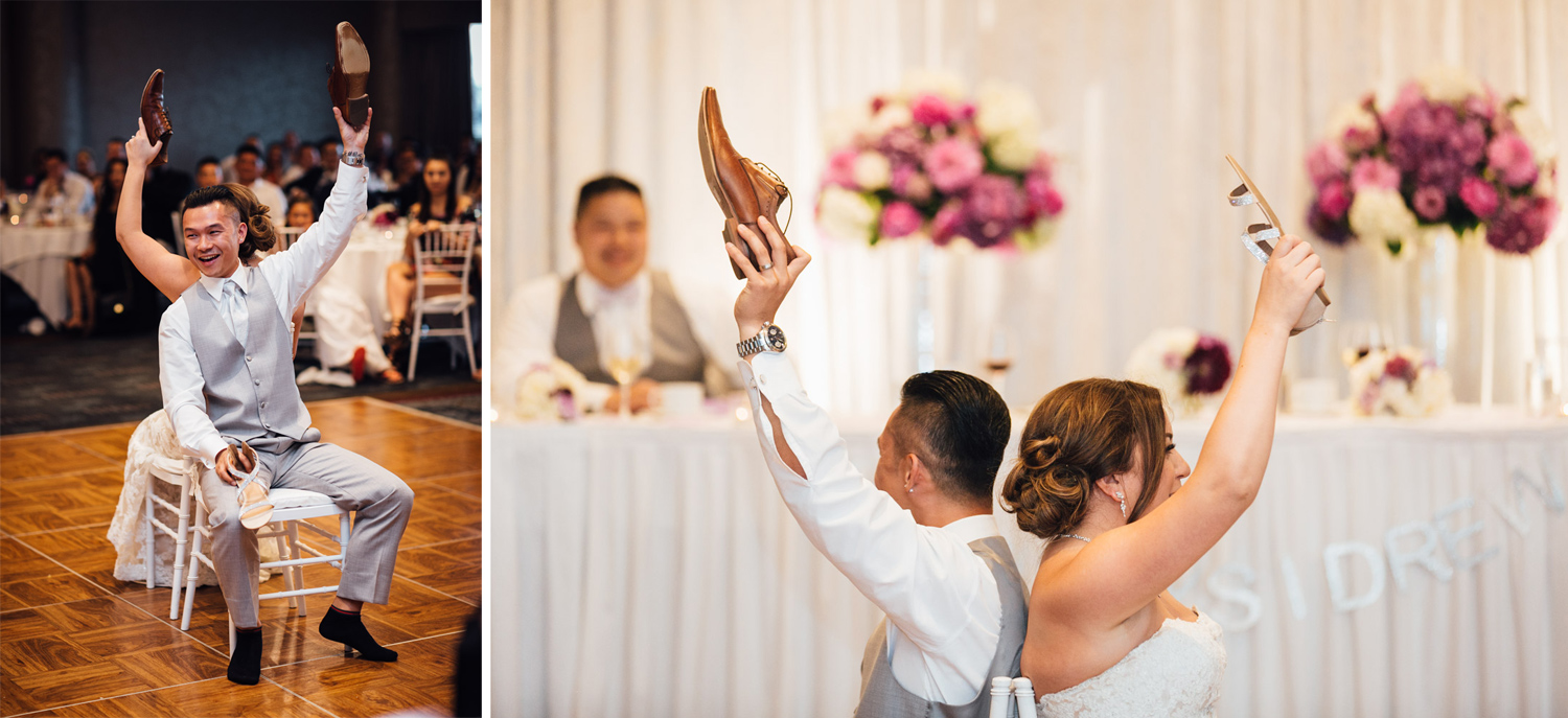wedding shoe game at north vancouver pinnacle at the pier reception photography