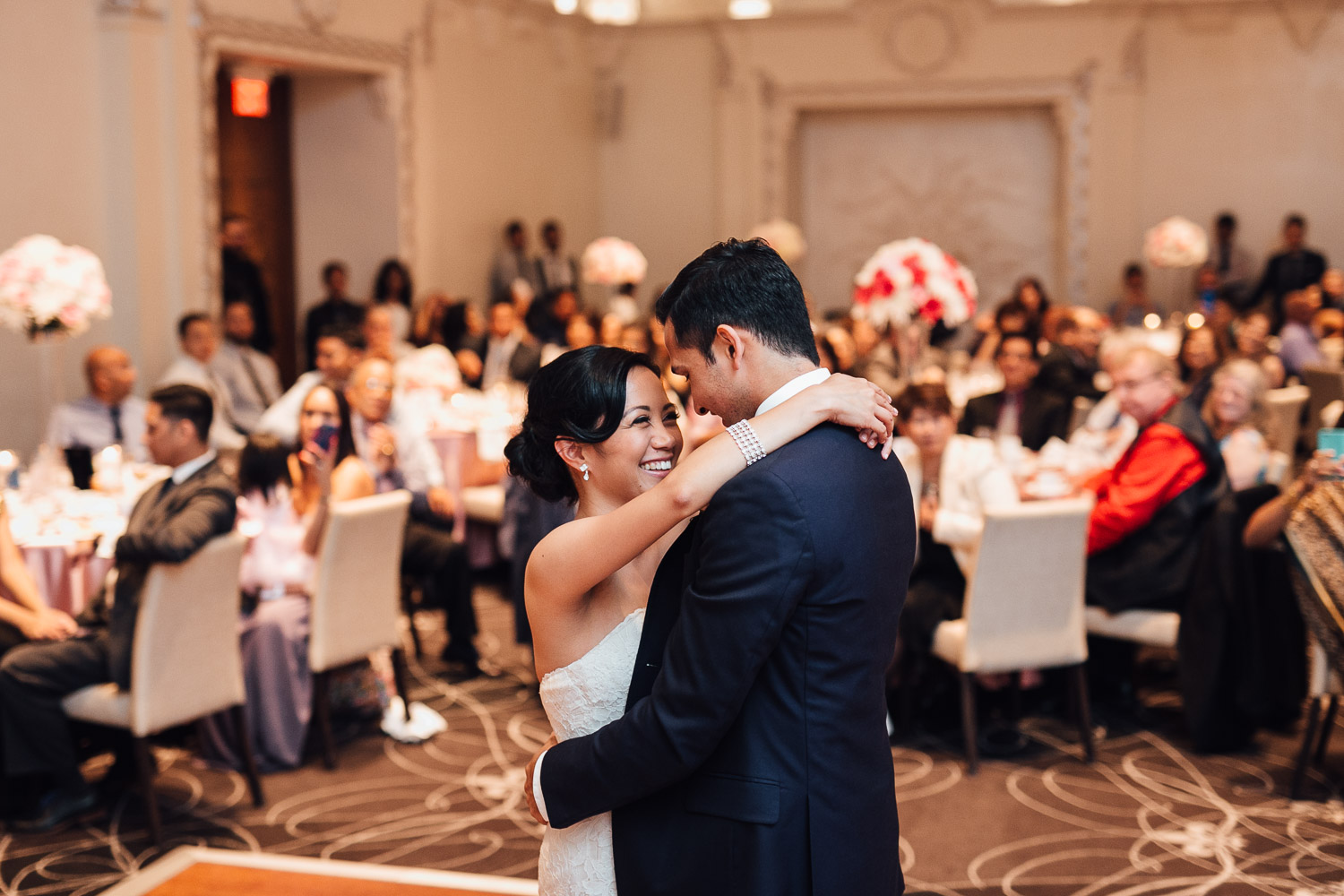 rosewood hotel georgia wedding reception photography in vancouver bc first dance