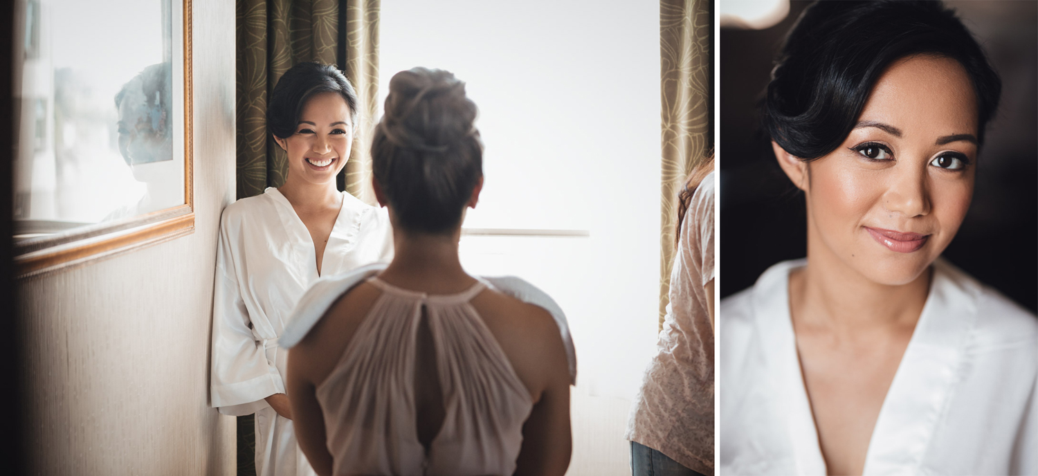 filipino bride getting ready at holiday in for vancouver wedding photographer
