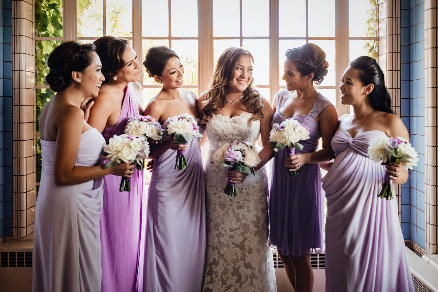 bridesmaids and bride at hycroft vancouver university womens club photography wedding
