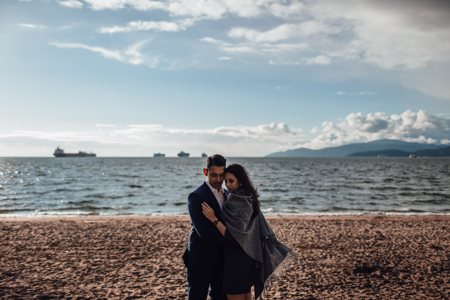 sunset at third beach engagement photography in stanley park