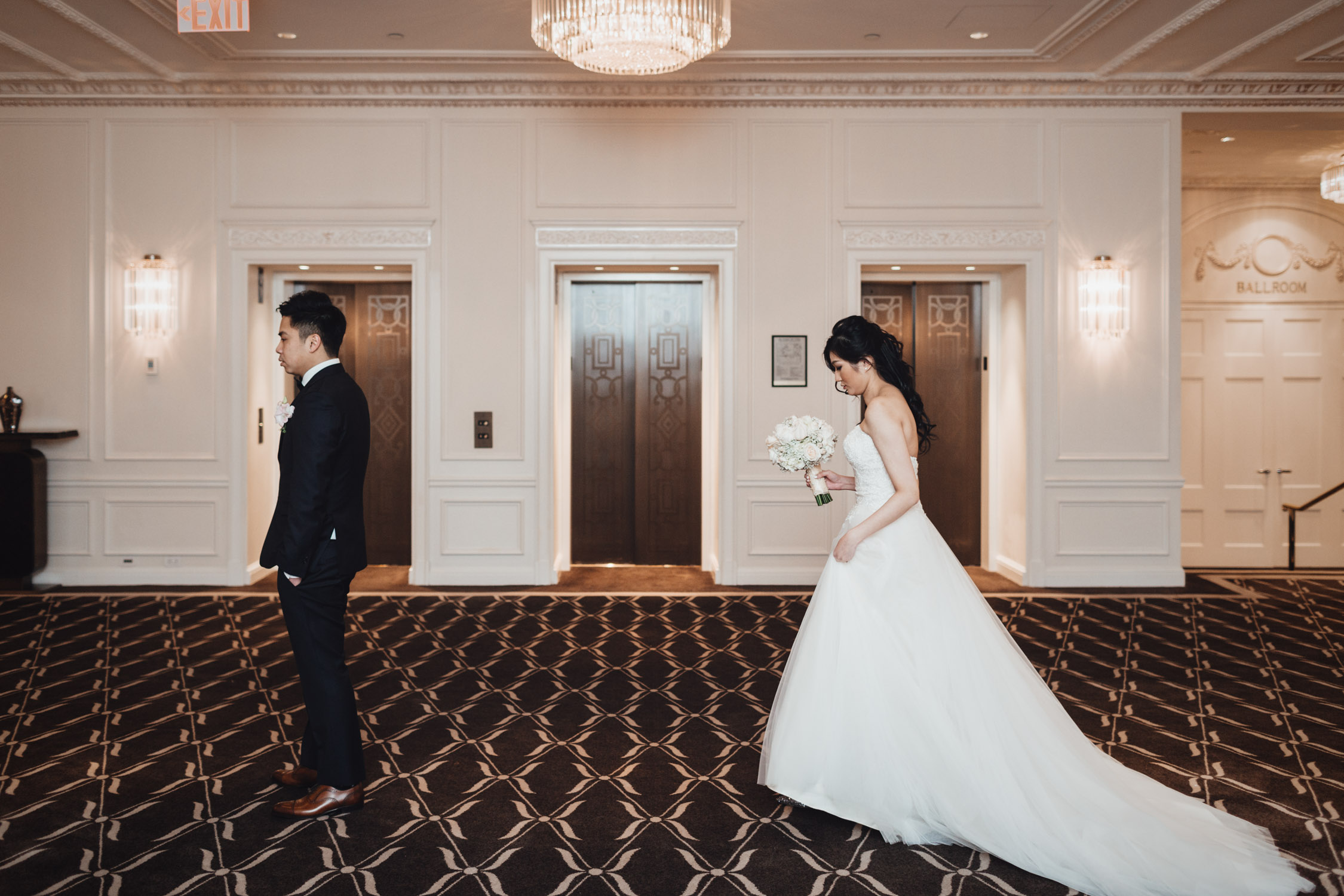 first look at rosewood hotel georgia vancouver wedding photography