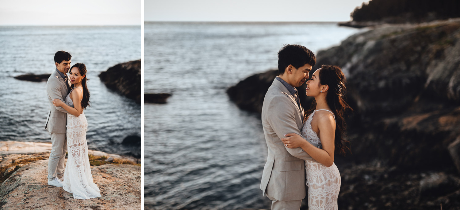 west vancouver engagement photographer sunset water
