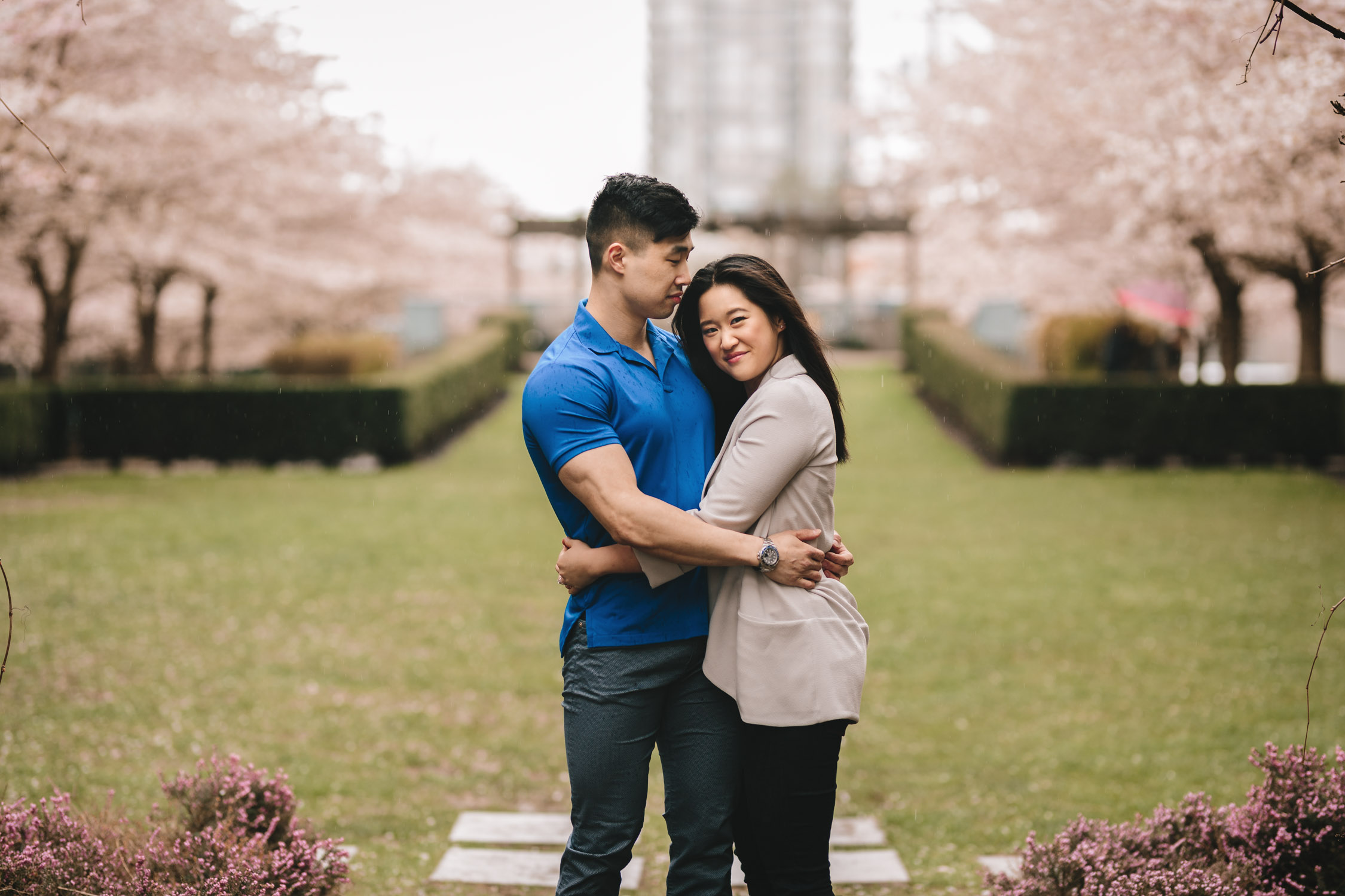 cherry blossom engagement photography north burnaby bc