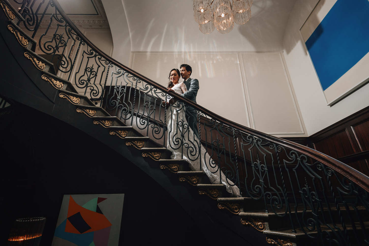 rosewood hotel georgia engagement photography staircase