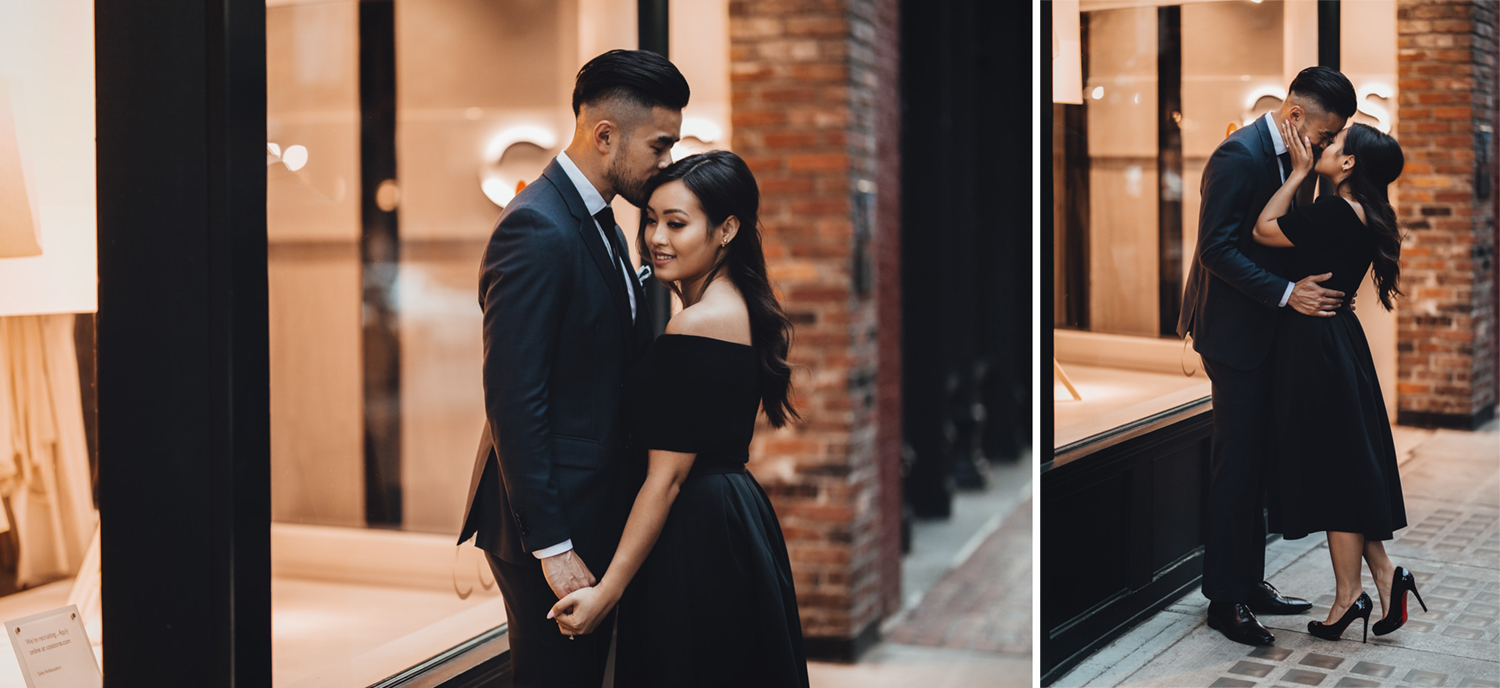 gastown candid engagement photography in vancouver during summer sunset