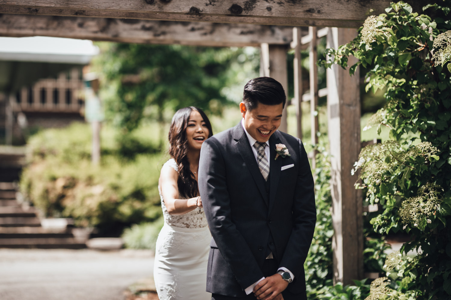burnaby wedding photography at deer lake park bride and groom portraits first look