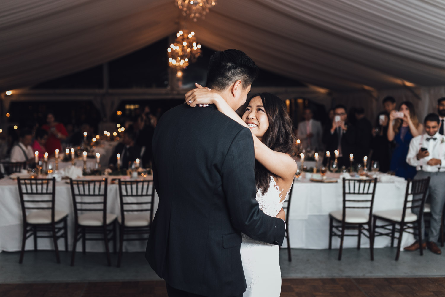 first dance vancouver wedding reception photography at hart house restaurant &nbsp;in bc