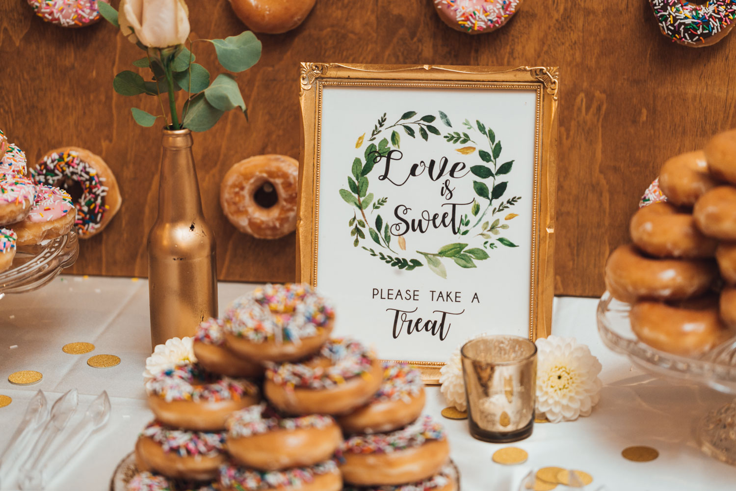 donut wall continental seafood restaurant wedding reception photography