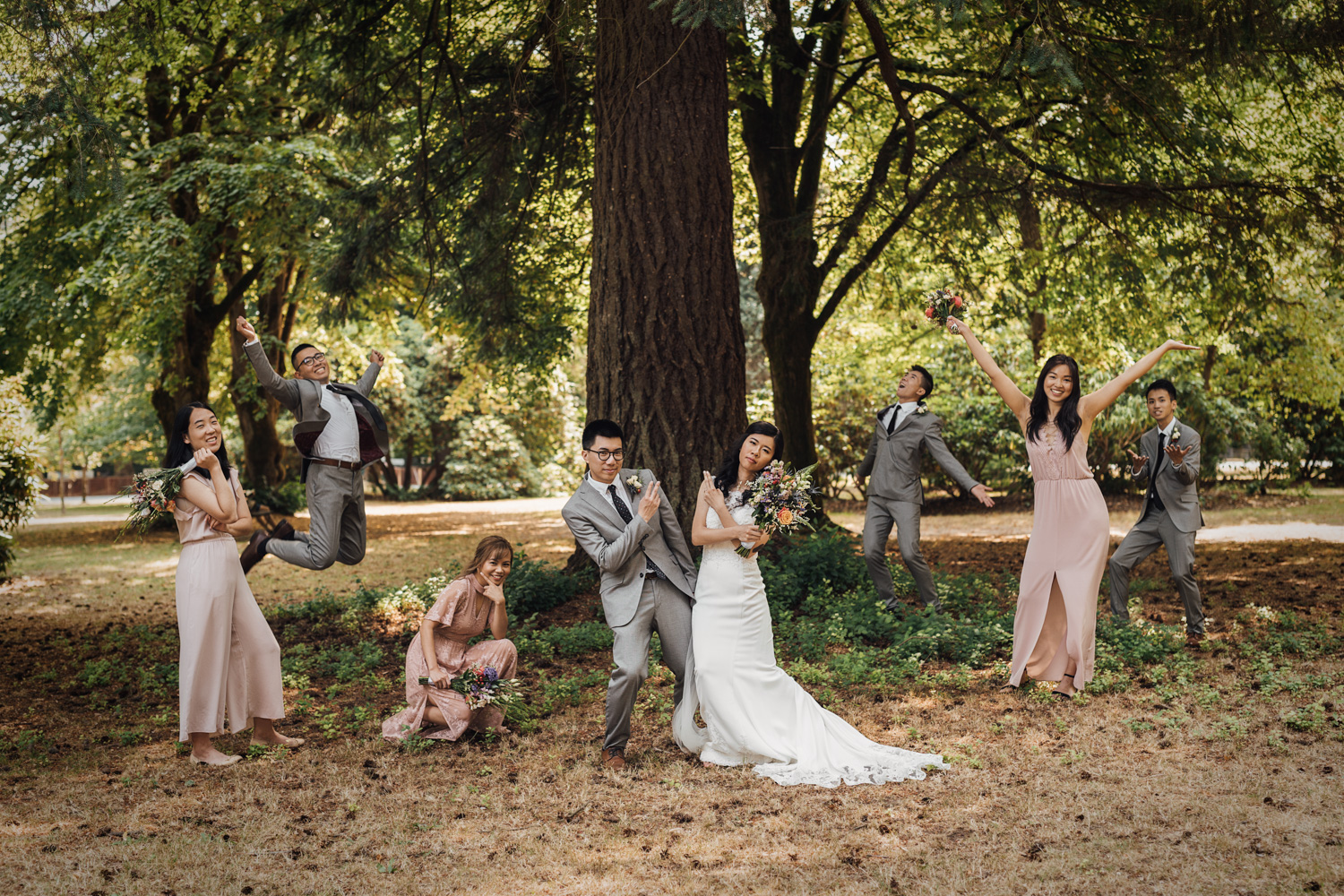 shaughnessy park bridal party portraits in vancouver wedding photography