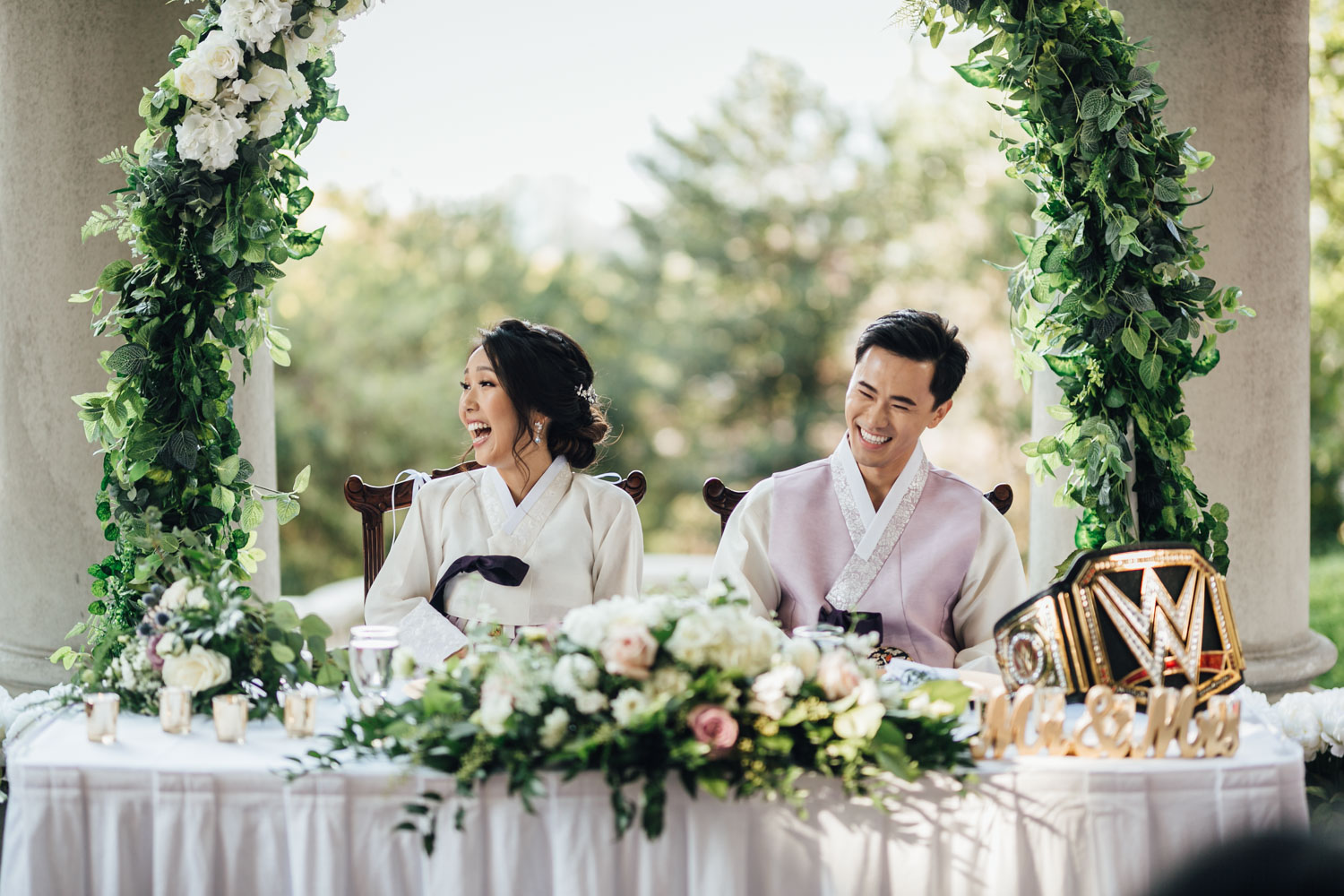 vancouver korean wedding photography hycroft manor terrace reception