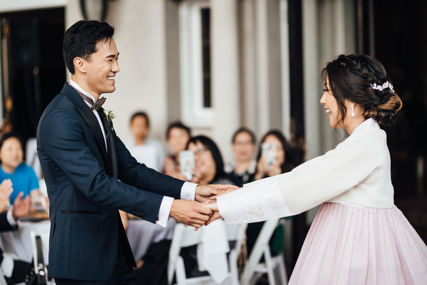 vancouver korean wedding photography hycroft manor terrace reception first dance