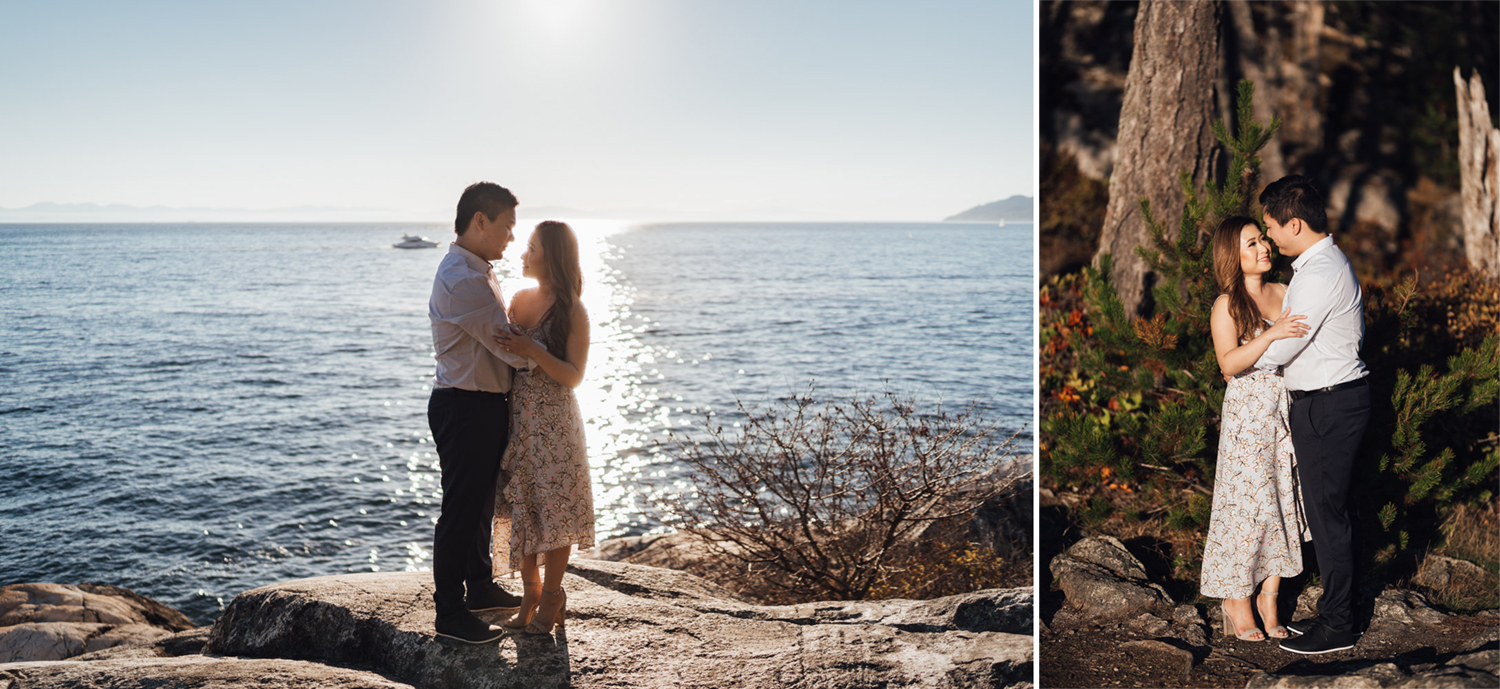 west vancouver lighthouse park engagement photography vsco summer sunset