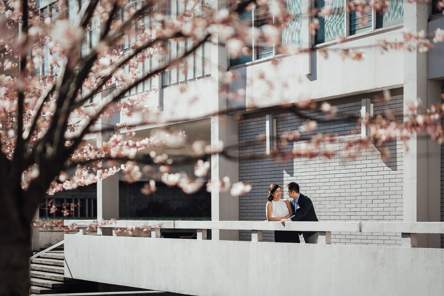 UBC Cherry Blossoms engagement photography in Vancouver