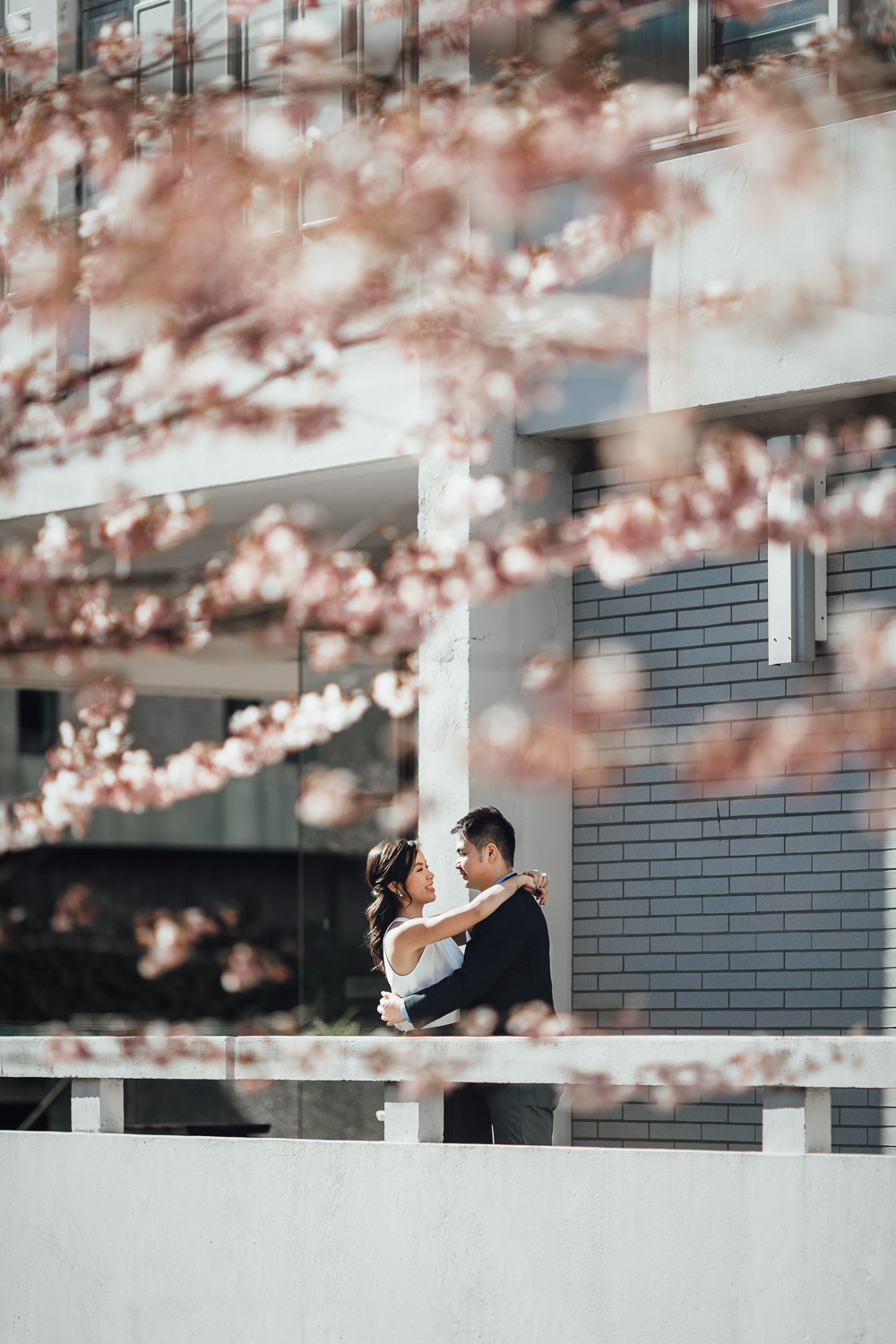 UBC Cherry Blossoms engagement photography in Vancouver