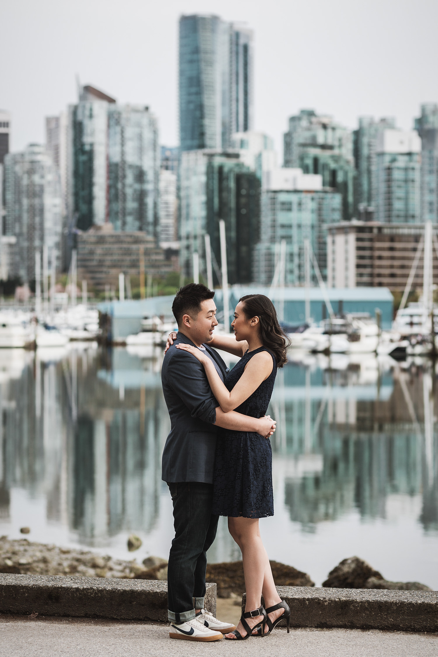 vancouver stanley park engagement photography spring cherry blossoms