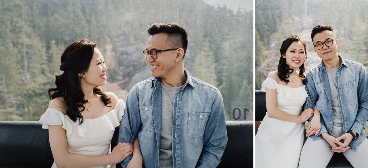 sea to sky gondola engagement photography ride up to the peak