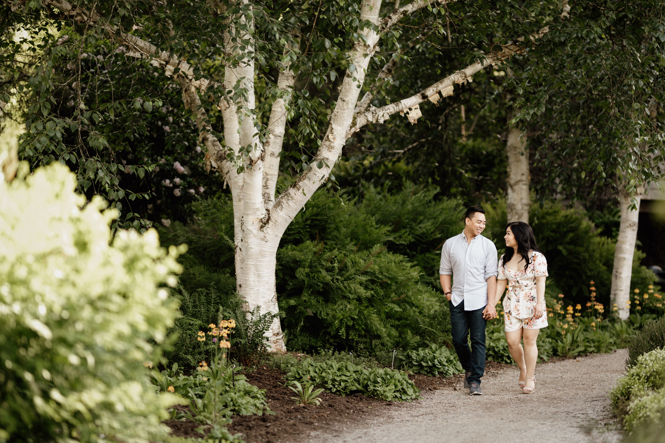 VanDusen Botanical Garden summer engagement photography in Vancouver BC