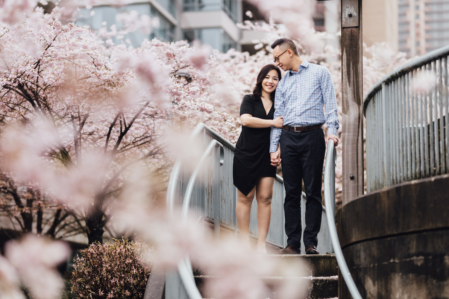 Vancouver Cherry Blossom Engagement Photography | Emi & Kevin